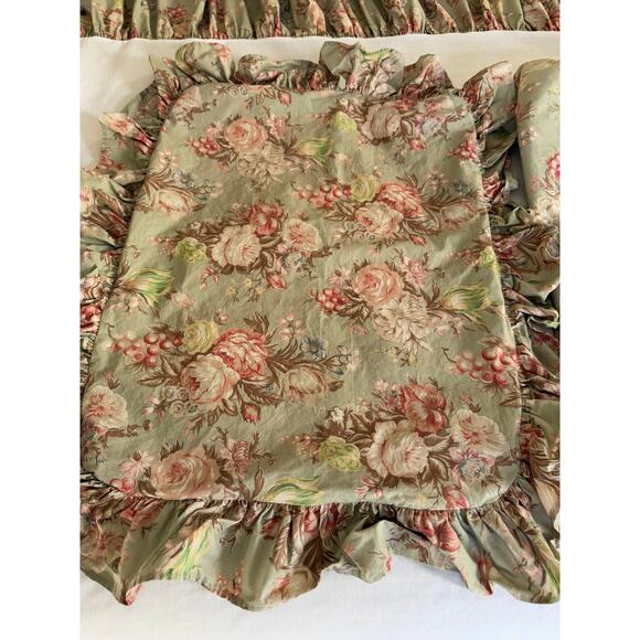 Ralph Lauren Charlotte Green Floral Print Twin Set Sheets Sham & Dust Ruffle - Picture 4 of 9
